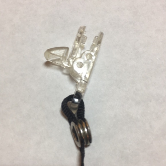 Black Clear Pacifier Leash String Strap Snap Clamp - Picture 3 of 6